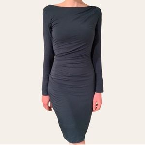 Aritzia Babaton Joaquin Ruched Dress in Blue